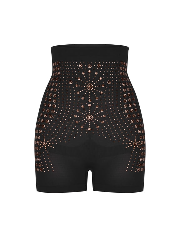Body Shaper for Women Firm Tummy Compression Bodysuit with Butt Lifter 2Pcs Far Infrared Negative Oxyge GrapheneHoneycomb Shaping Briefs Breathable Black