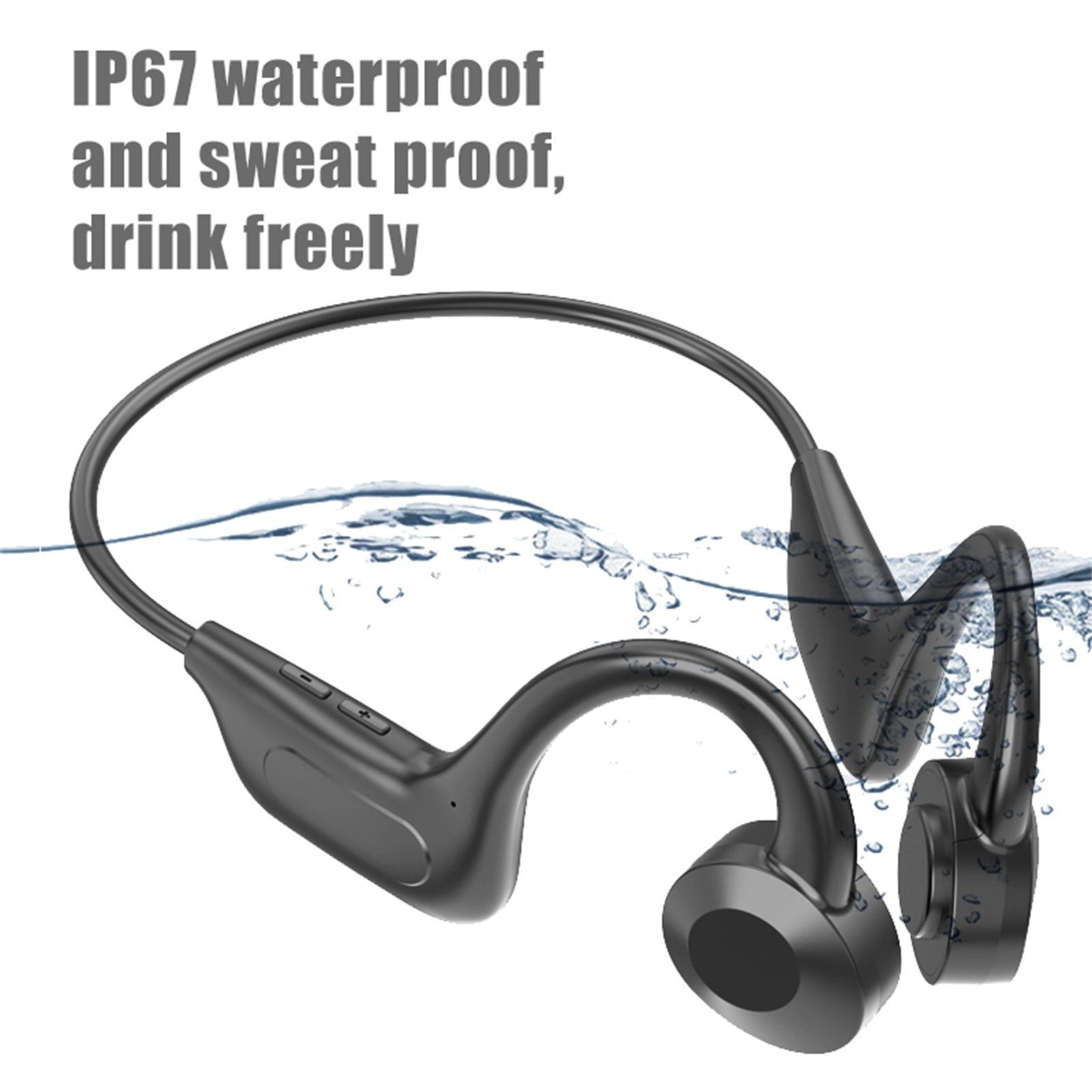 Herrnalise Bone Conduction Headphones Open Ear Headphones Bluetooth 5.2  Waterproof Sports Wireless Earphones with Built-in Mic, Sweat Resistant  Headset for Running, Cycling, Hiking, Driving