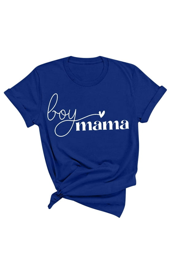 Gpaecead Boy's Mama Shirt, Life is Better With My Boys, Gift for Boy Mom, Mothers Day Shirt, Mom Birthday Gift, Mom Life Shirt Blue