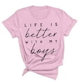 thumbnail image 1 of Herrnalise Boy's Mama Shirt, Life is Better With My Boys, Gift for Boy Mom, Mothers Day Shirt, Mom Birthday Gift, Mom Life Shirt Pink, 1 of 6