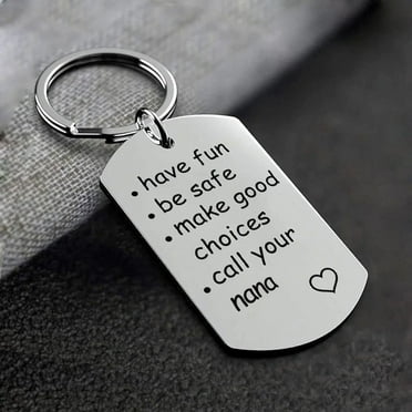 Herrnalise Call Your Grandma Grandpa Granny Dad Mom Mimi Nana,Have Fun Make Good Choices Keychain