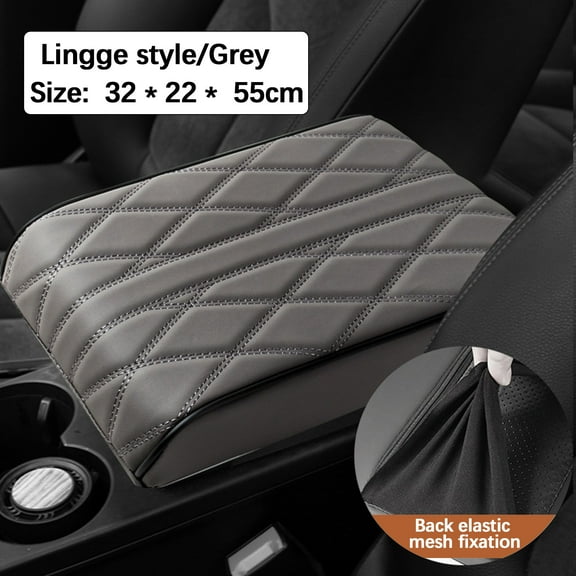 Herrnalise Car Armrest Cover, Auto Leather Waterproof Center Middle Console Cover Pad, Vehicle Memory Foam Armrest Seat Box Cushion Protector, Universal for SUV, Truck, RV and More