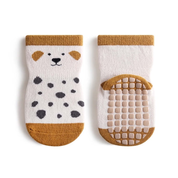 Herrnalise Cartoon Toddler Socks Boys Girls Anti-Slip Ankle Socks Baby Walkers Non-Skip Cute Animal Cotton Cozy Socks for 0-5Years