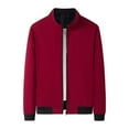 thumbnail image 1 of Herrnalise Casual Fashion Lapel Casual And Fleece Jacket Short Tooling Long Sleeve Hooded Casual Outwear & Jackets Red, 1 of 4