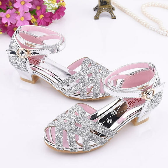 Herrnalise Children Girls Sandals Princess Open-toed Soft Bottom Flowers Roman Beach Shoes