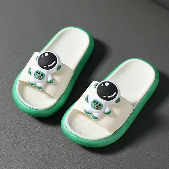 QISIWOLE Children's Shoes Three-dimensional Cartoon Astronaut Non-slip Soft-soled Slippers Flash picks