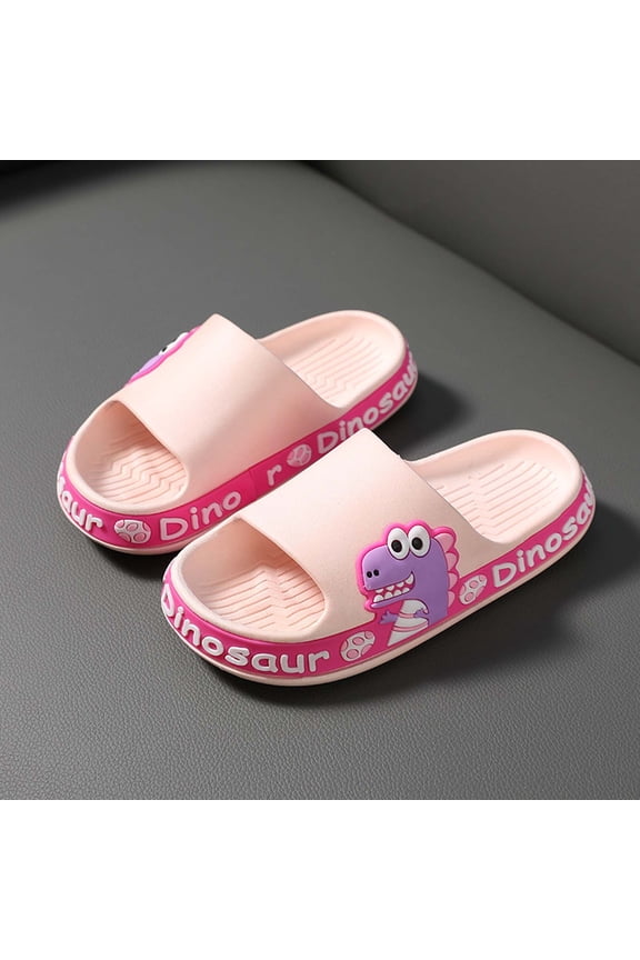 Children's Shoes Three-dimensional Cartoon Dinosaur Non-slip Soft-soled Slippers Flash picks