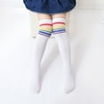thumbnail image 1 of Herrnalise Children's Socks Cotton Colorful Stripes Student Rainbow Over The Knee High Socks Fashion All-match kids clothes, 1 of 5