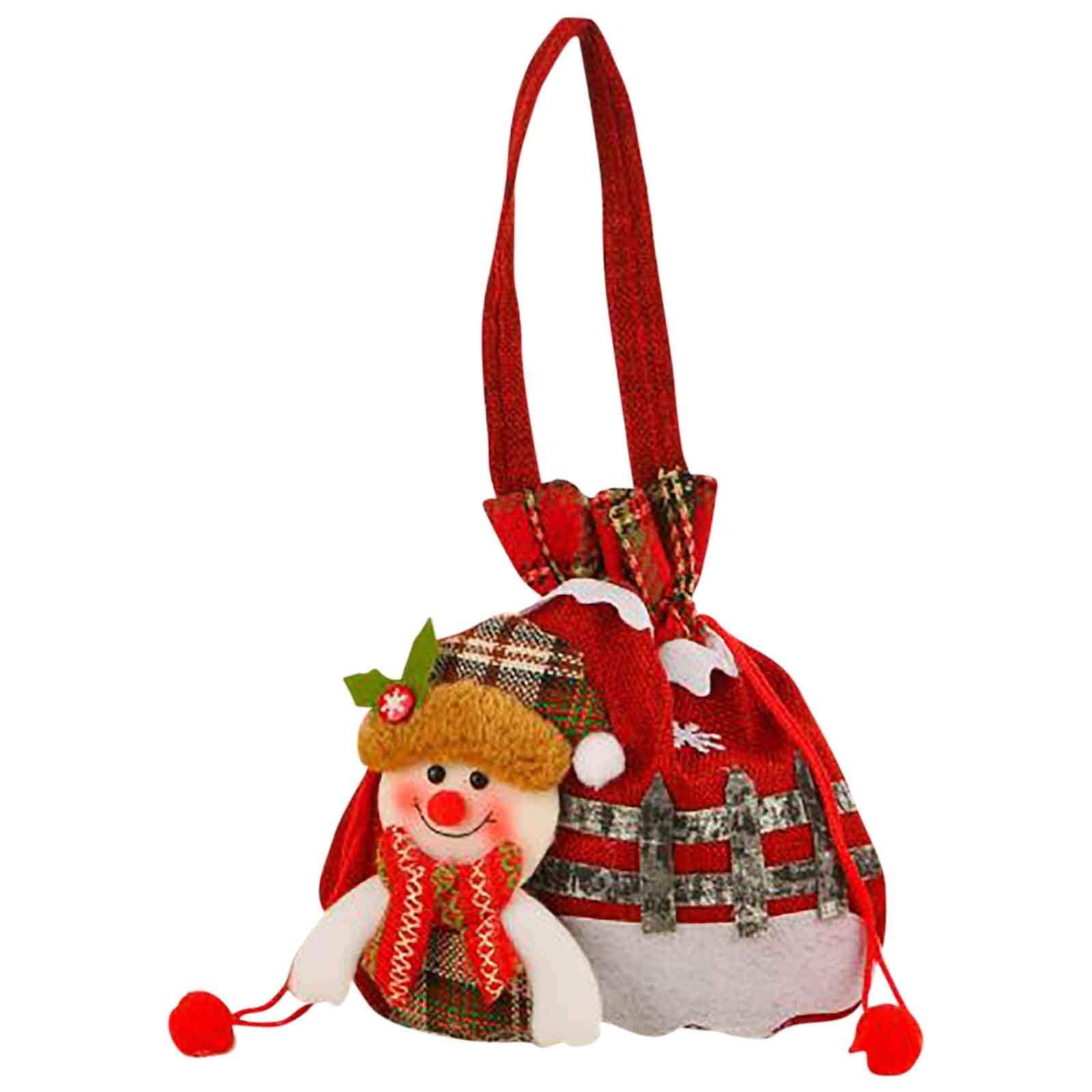 Herrnalise Christmas Bags,3D Design Fabric Xmas Gift Bags,Xmas Goodie Bags,Christmas Wrapping