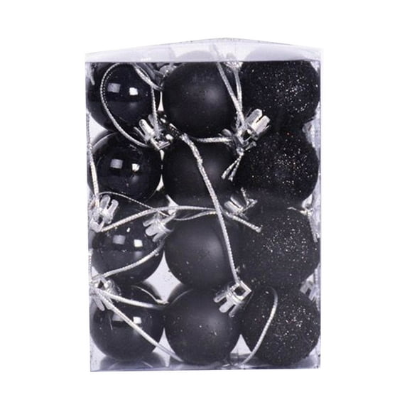 Herrnalise Christmas Balls,Christmas Day Ornaments,24 Pcs Shatterproof Christmas Ball Hanging Ball for Xmas Tree Party Decoration Frosted Christmas Ball(Black,1.18 inches)