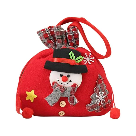 Herrnalise Christmas Candy Bags Christmas Gift Bags 3D Design Xmas Present Bags for Christmas Decorations Christmas Gifts for Boys Girls 8.7×7.9 inches