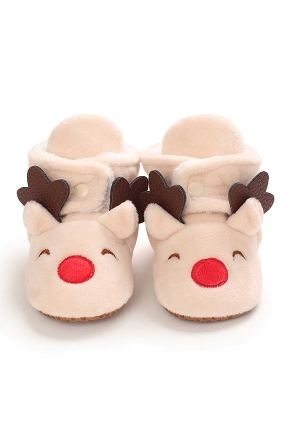 Christmas First Walker Baby Boys Girls Shoes Infant Toddler Winter Warm Footwear BootsNewborn Xmas Prewalker Boots Clearance