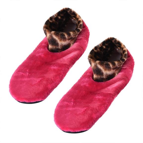 Herrnalise Christmas Gifts And Winter Children's Leopard Print Floor Double Layer Plus Velvet Thickening Non-slip Warmth Down Velvet Yoga Dance