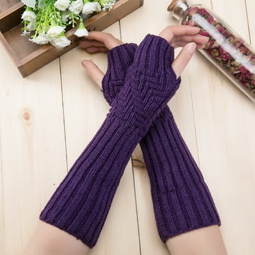 Herrnalise Christmas Gifts Fashion Unisex Semi-Long Gloves Knitted Fingerless Winter Gloves Soft Mitten Clearance Sales Today Deals Prime