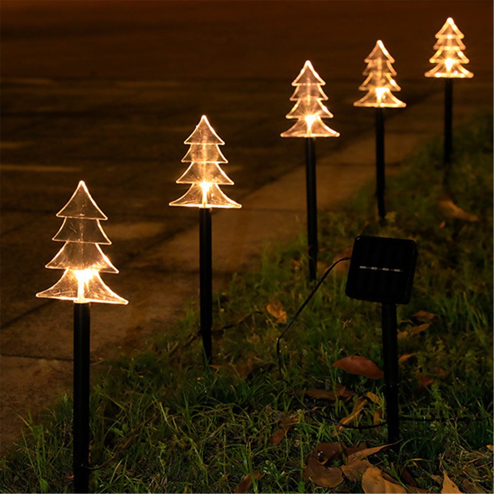 Herrnalise Christmas Tree Pathway Lights Outdoor, Solar Powered Walkway