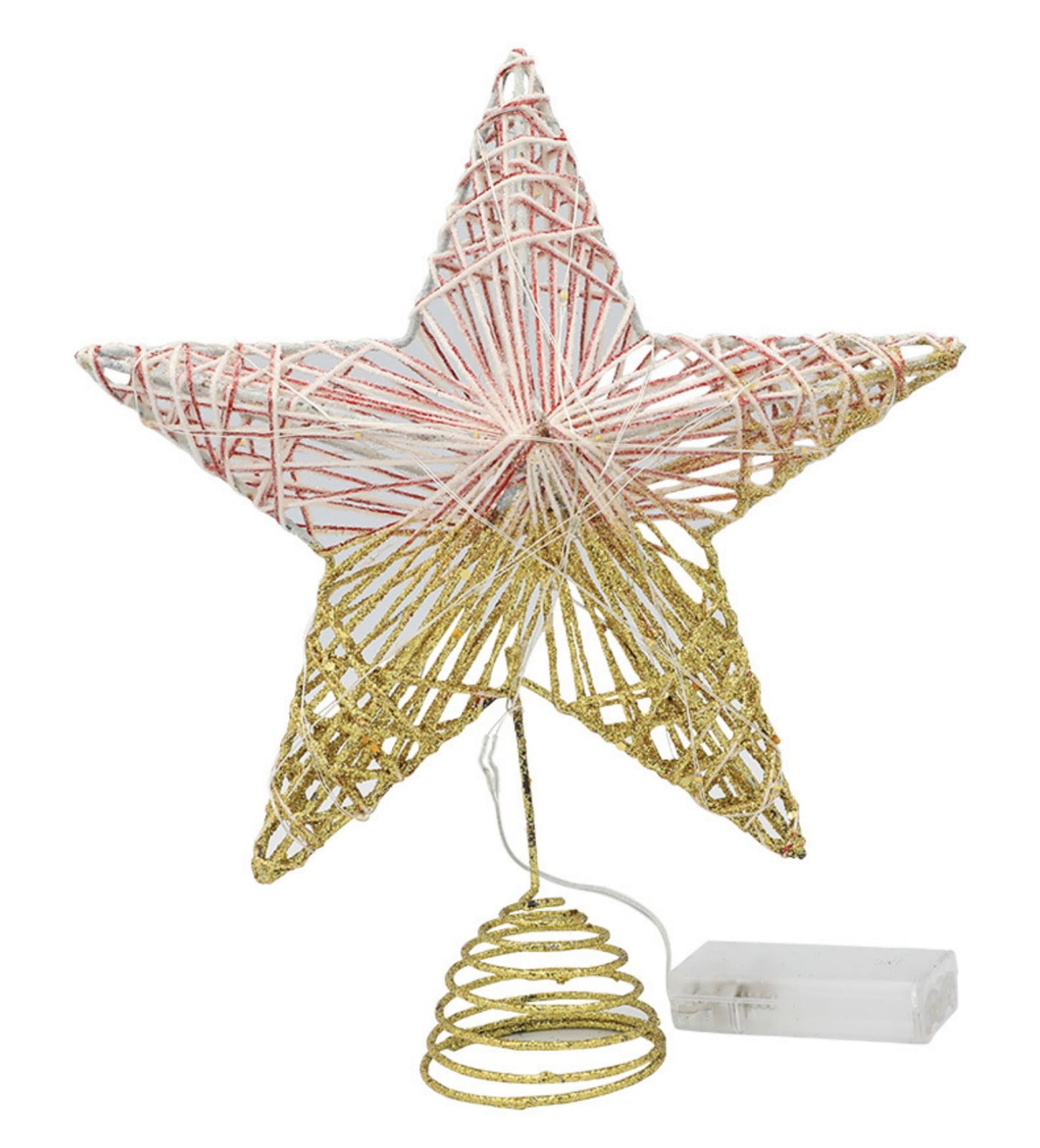 Herrnalise Christmas Tree Topper Lighted 9” Gold Star Tree Toppers Lights Christmas Tree Top