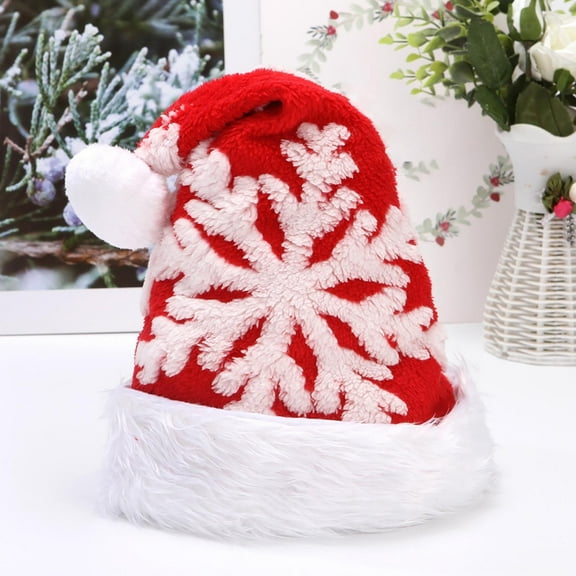 Herrnalise Christmas Women Winter Lint Large Snowflake Christmas Hat Party Show