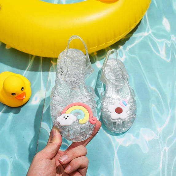 Realhomelove Kids Jelly Sandals, 2023 Unisex Kids Baby CuteRainbow Floral Jelly Shoes, Girls Boys Sandals Summer Shoes for Kids Toddler Shoes Gender Neutral Sandals