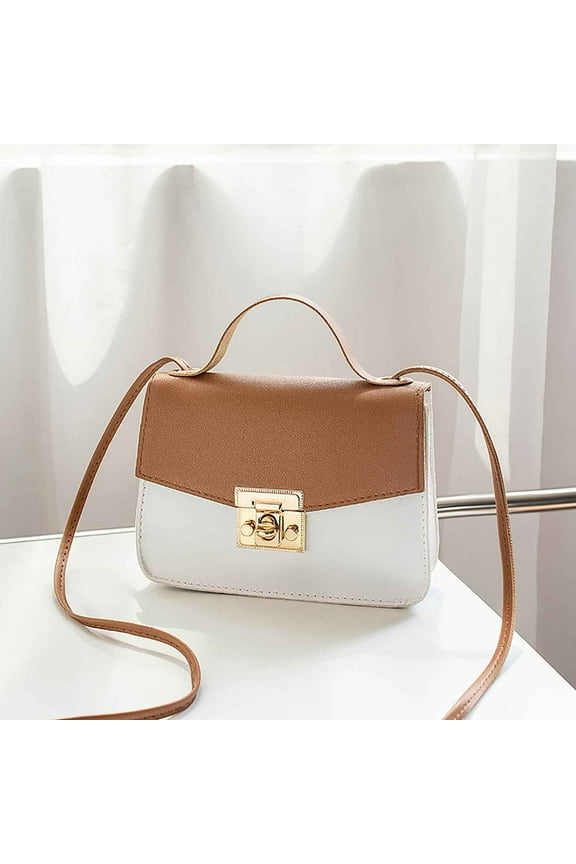 Color-Block Crossbody Bags for Women Leather Cross Body Purses Cute Designer Handbags Shoulder Bag Medium Size Gifts For Women