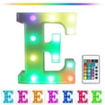 thumbnail image 1 of Herrnalise Colorful LED Letter Lights with Remote,Marquee Light Up Letters Sign for Night Light Wedding/Birthday Party,Night Lights Powered by Batteries or USB for Home Bar Decor - E, 1 of 9