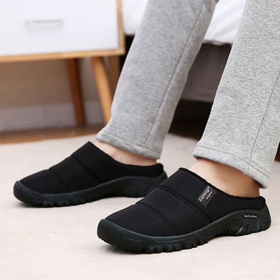 Herrnalise Couple Large Size Casual Home Plus Velvet Warm Shoes Comfortable Cotton Slippers clearance under 10