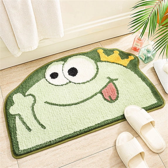 Herrnalise Cute Bathroom Rug,Funny Half Round Bath Decor Mat for Boys Girls Room,Soft Cozy Water Absorbent Non Slip Mat,Plush Fluffy Microfiber Bath Floor Mat for Bedroom Toilet 16x24 inch