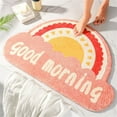 thumbnail image 1 of Herrnalise Cute Rainbow Bath Rug Half Circle Bath Mat,Soft Washable Rugs,Absorbent & Non-Slip - Perfect for Bathroom Bedroom Living Room Floor Home Decor - 24×16 inch, 1 of 6