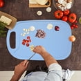 thumbnail image 1 of Herrnalise Cutting Boards For Kitchen,Thicker Anti-Skid Eco-Wheat Straw Cutting Board With Juice Grooves & Carrying Handle,Dishwasher Safe(Blue), 1 of 8