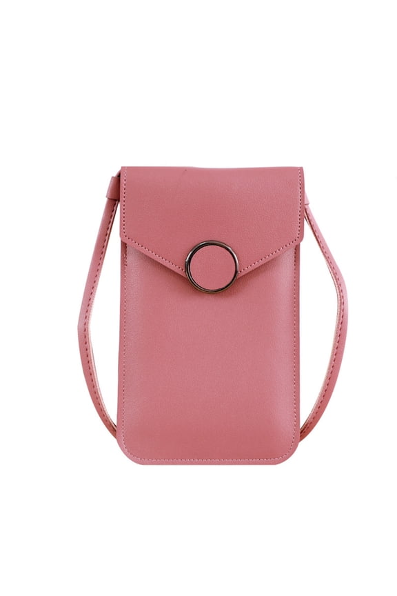 DGS Women Touchscreen Phone Bags, Mini Leather Mobile Phone Crossbody Bags Shoulder Handbag Wallet With Credit Card Slots Personal Storage Box