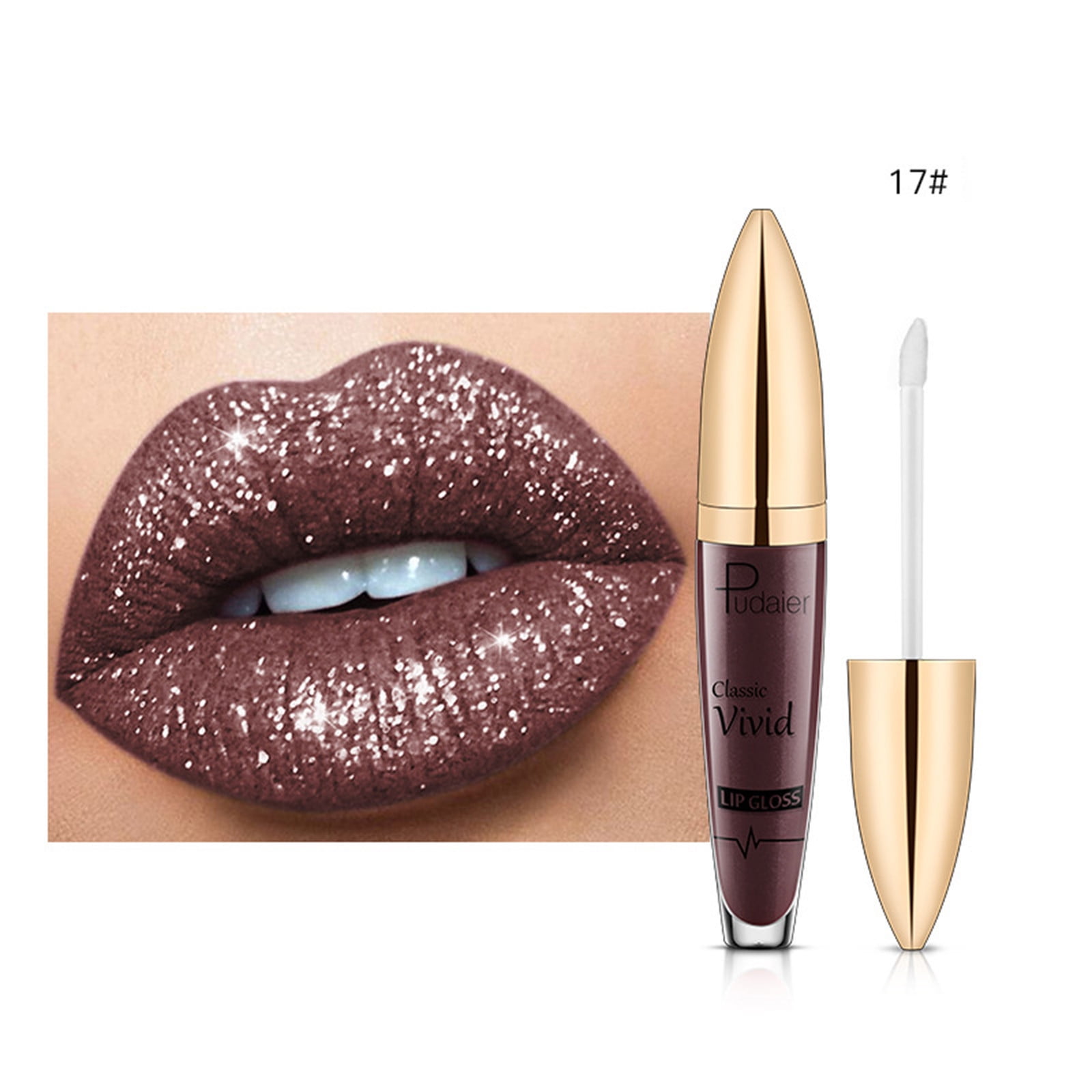 Herrnalise Diamond Shiny Long Lasting Lipstick Glitter Lipgloss