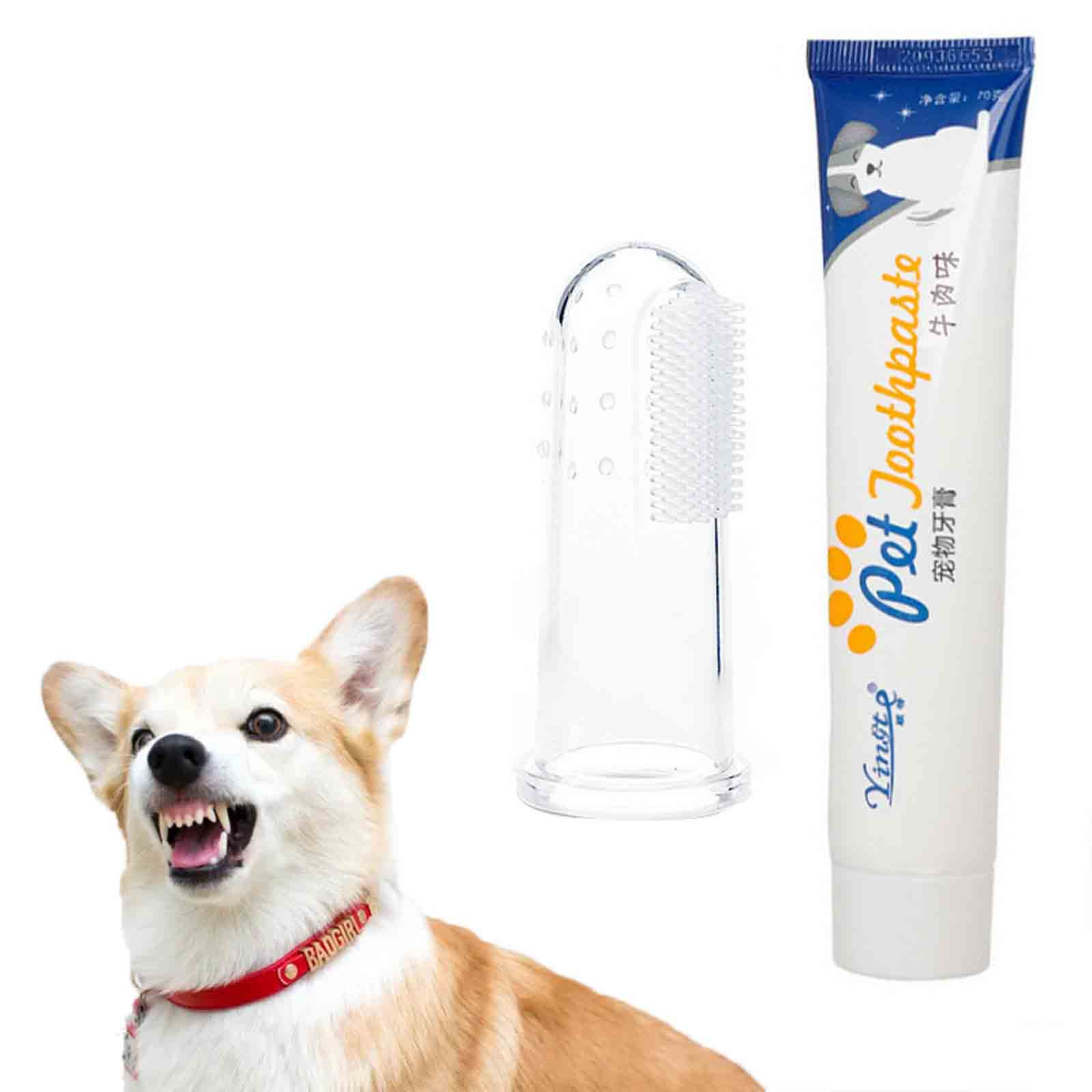 Herrnalise Dog Toothbrush Set, 360º Dog Tooth Brushing Kit, Cat