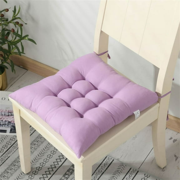 Herrnalise Easter Chair Cushions 15 x 16 Inch Kitchen Office Dining Chairs Sofa Patio Furniture Indoor Outdoor Use,Soft Patio Square Cushions with Ties Thick Outdoor Room Indoor Car - Purple