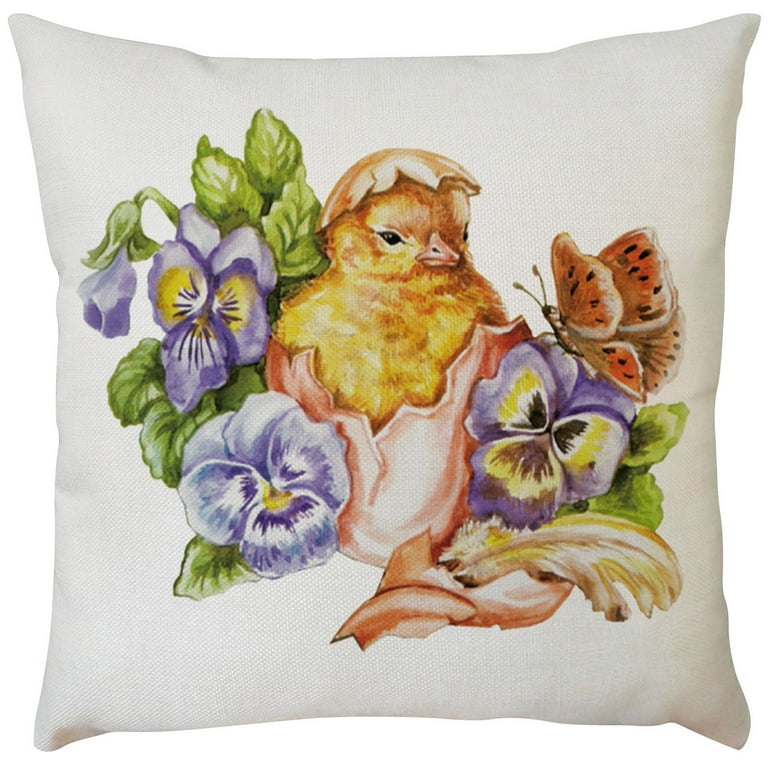 Herrnalise Easter Watercolor Pillow Covers 18x18 Spring Farmhouse