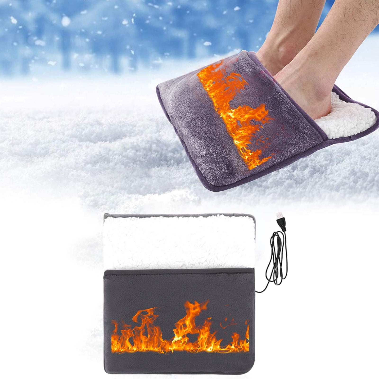 Herrnalise Electric Heated Foot Warmer with Massage,Vibration and
