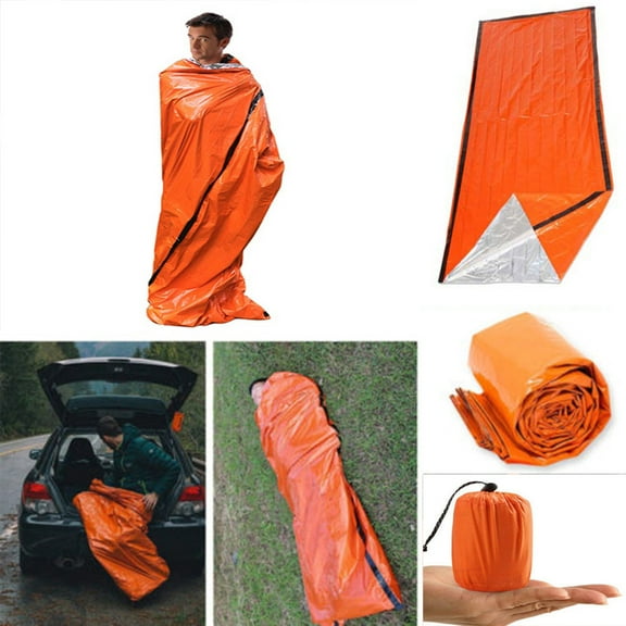 Herrnalise Emergency Sleeping Bag , Portable Waterproof Survival Sleeping Bag with Thermal Insulation for Outdoor Camping and Hiking