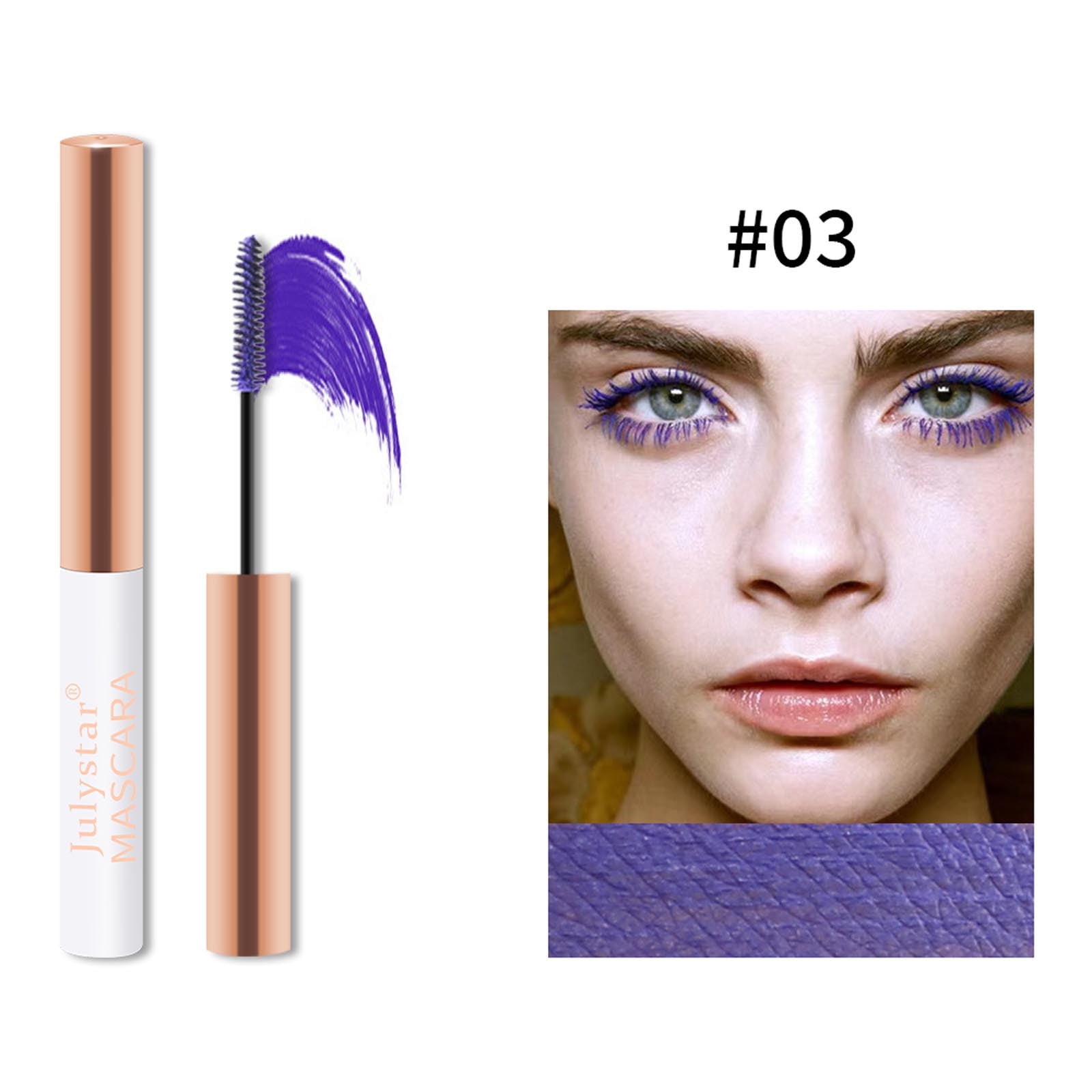 Herrnalise Eyelash Waterproof Sweat Proof Not Smudged Slender Curly Dense Color Mascara 7055