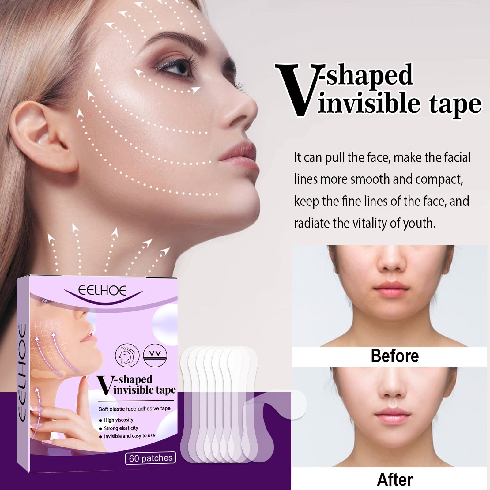 Herrnalise Face Tape,Face Lift Tape, Facelift Tape for Face Invisible