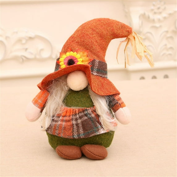 Herrnalise Fall Gnomes Plush Thankgiving Autumn Decorations Harvest Gift Handmade Elf Dwarf Figurines for Home Kitchen Farmhouse Tiered Tray Holiday Festival Party