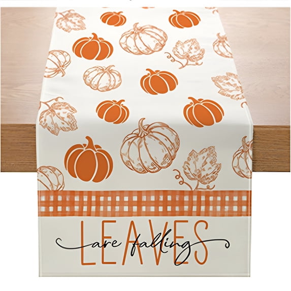 Herrnalise Fall Thanksgiving Gnome Table Runner Dresser Scarves Halloween Pumpkin Fall Harvest DecorLinen Burlap Table Runners Cloth 72 Inches Long for Dinner Holiday Party Kitchen Decor
