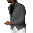 thumbnail image 1 of Herrnalise Fashion Men Casual Button Long Sleeve Casual Solid Coat Cardigan Blouse Gray, 1 of 8