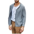 thumbnail image 1 of Herrnalise Fashion Men Casual Button Long Sleeve Casual Solid Coat Cardigan Blouse Gray, 1 of 8