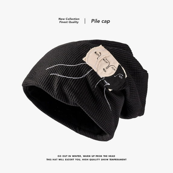 Herrnalise Fashion Winter Hats For Men And Women Pullover Women's Hooded Hats Trendy Heads Piles Of Hats Winter Street Retro Hats