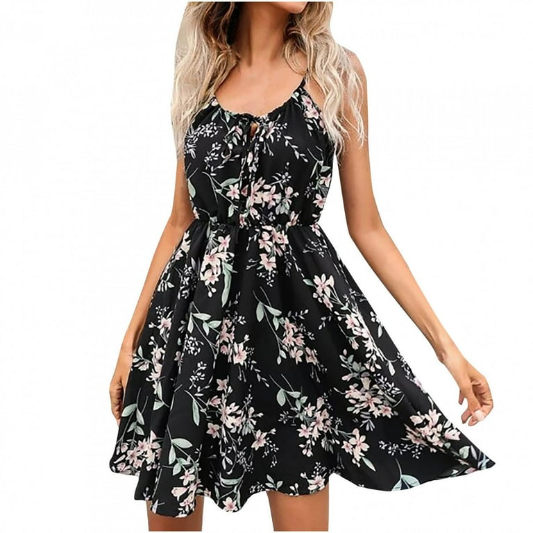 Sexy Summer Floral Print Women Casual Backless Dresses Sexy Summer Floral Print Women Casual Backless Dresses