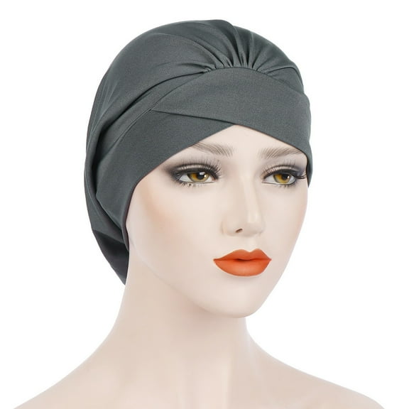 Herrnalise Fashion Women Solid India Hat Muslim Ruffle Chemo Beanie Turban Wrap Cap