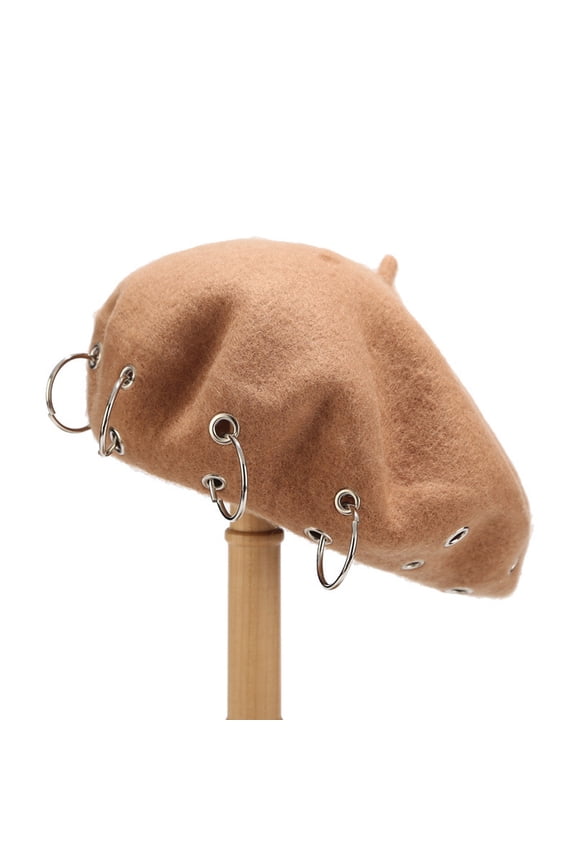 Fashion Women's Solid Iron Ring Lovely Vintage Painter Hat Beret Hat Cap