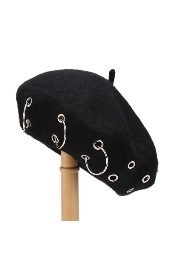 Fashion Women's Solid Iron Ring Lovely Vintage Painter Hat Beret Hat Cap