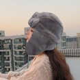 thumbnail image 1 of Herrnalise Female Pure Color Plush Thunderhead Cap Ear Protection Thick Cold Snow Cap, 1 of 4