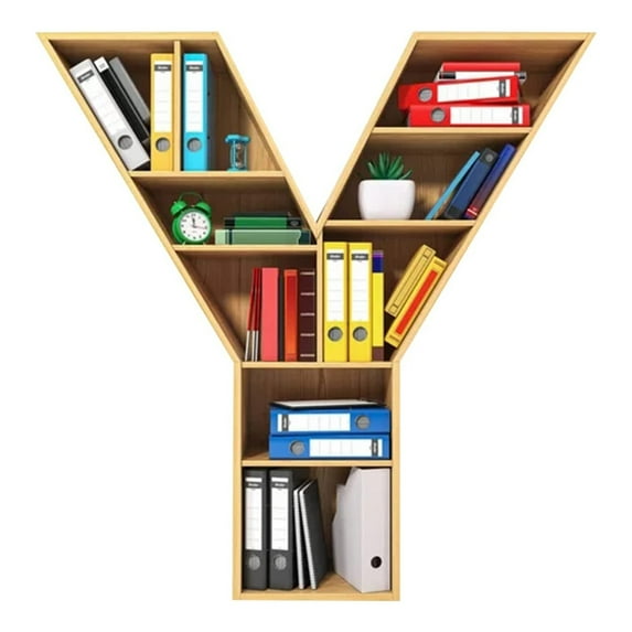 Herrnalise Festival Letter Shaped Book Ornament,Unique Acrylic Vintage Bookcase Alphabet Hanging Charm Accessories,Lover Bookworm Acrylic Ornament Gift for Book Lover(Letter-Y)