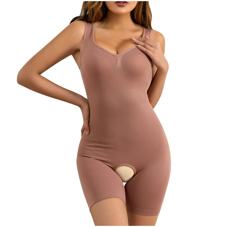 Herrnalise Firm Tummy Compression Bodysuit Shaper with Butt Lifter Ladies  Seamless One-Piece Open Crotch Body Abdominal LifterHip Underwear Stretch
