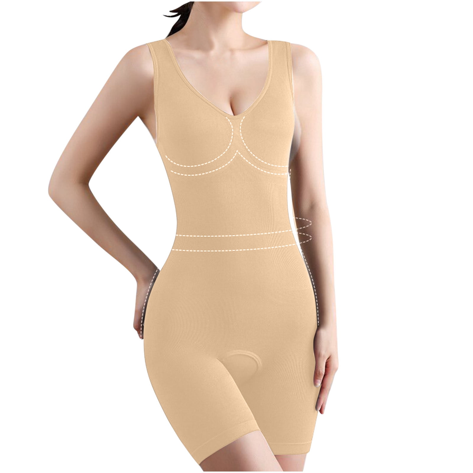 Herrnalise Firm Tummy Compression Bodysuit Shaper with Butt Lifter Women's  Abdomen Closing OpenHip Lifting Sling Underwear One-Piece Body Shaping  Clothes Coffee 